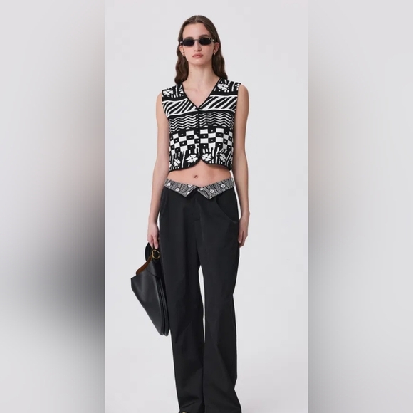 NWT Silvia Antognozzi Lana Jaquard Button Down Sweater Vest Size M - Picture 8 of 8